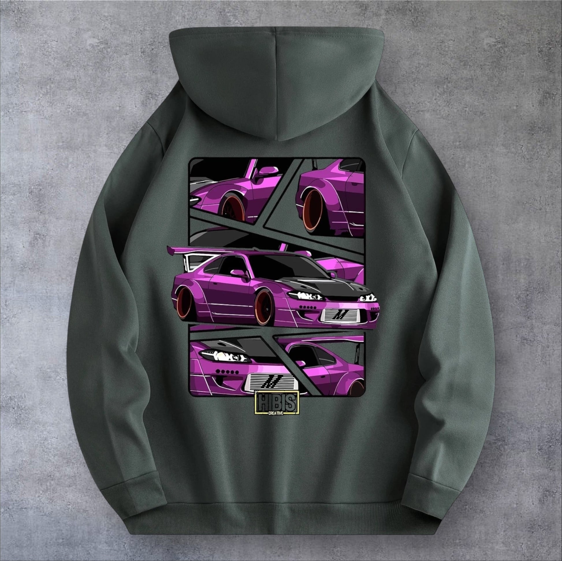 HoodLuxe™ Urban Drive Hoodie – Men's Car Print Streetwear