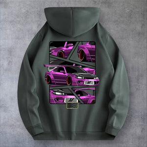 HoodLuxe™ Urban Drive Hoodie – Men's Car Print Streetwear