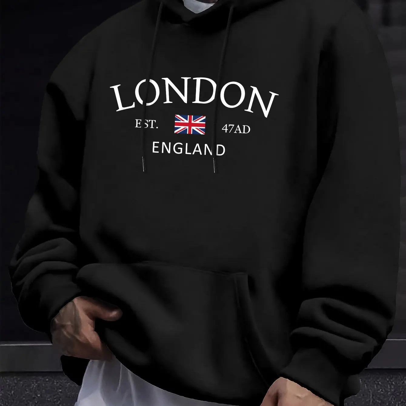 HoodLuxe™ London Style Kangaroo Hoodie – Casual Autumn/Winter Streetwear