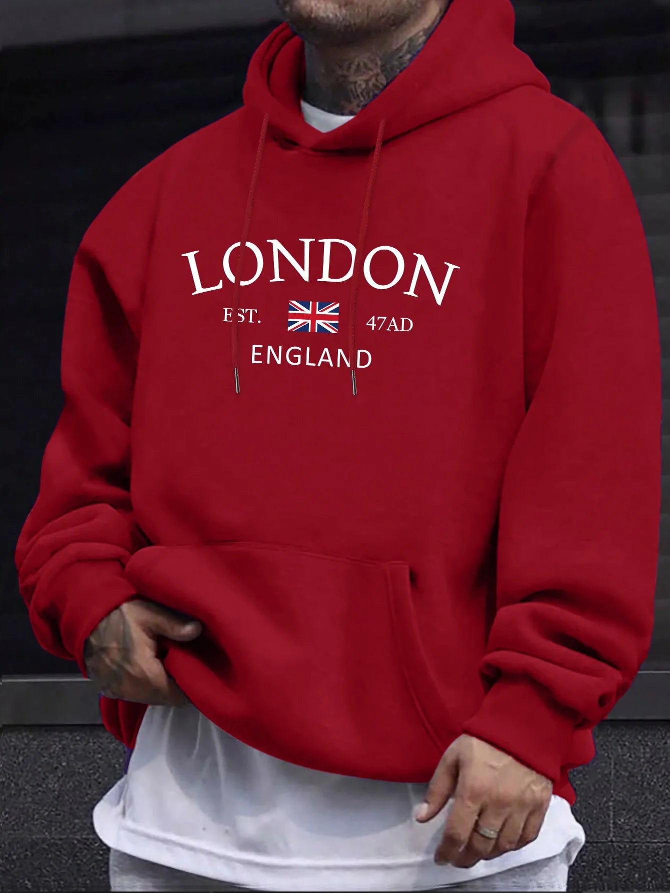 HoodLuxe™ London Style Kangaroo Hoodie – Casual Autumn/Winter Streetwear