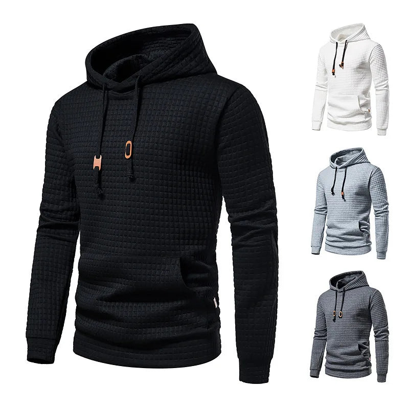 HoodLuxe™ Checkered Sports Hoodie – Men’s Casual Outdoor Fit for Autumn/Winter