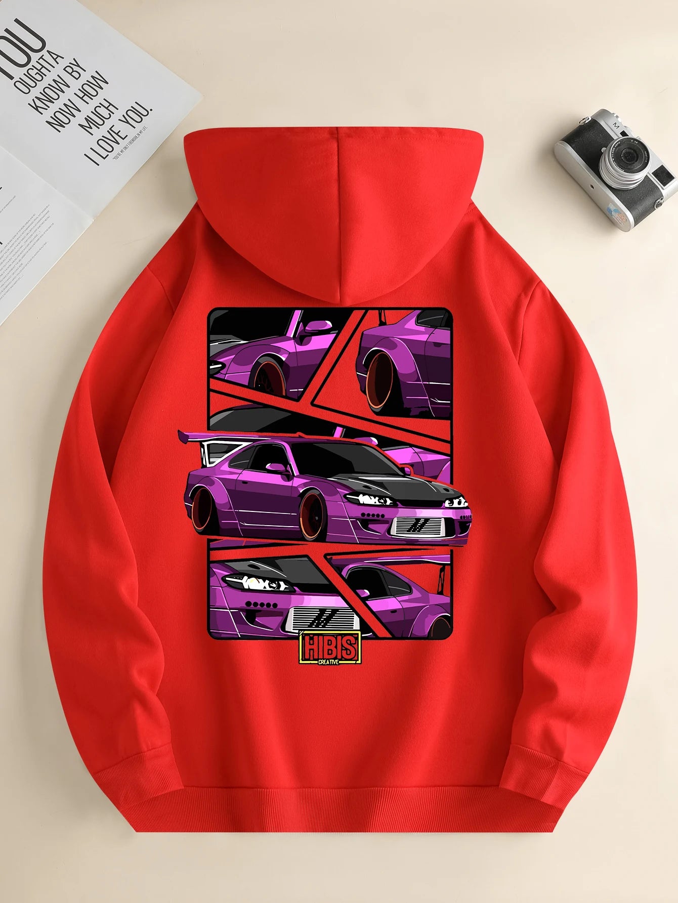 HoodLuxe™ Urban Drive Hoodie – Men's Car Print Streetwear