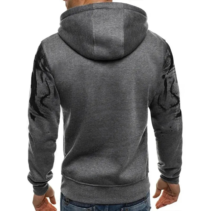 HoodLuxe™ Gradient Print Pullover Hoodie – Stylish & Sporty Streetwear for Men