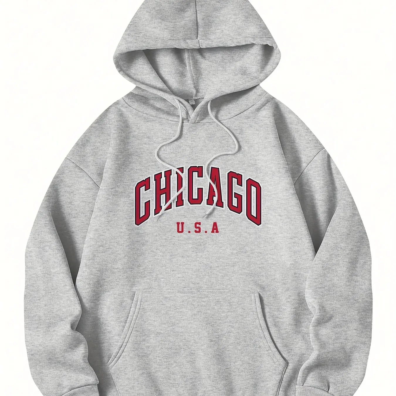 HoodLuxe™ Chicago USA Print Hoodie – Oversized Fleece Sweatshirt for Men