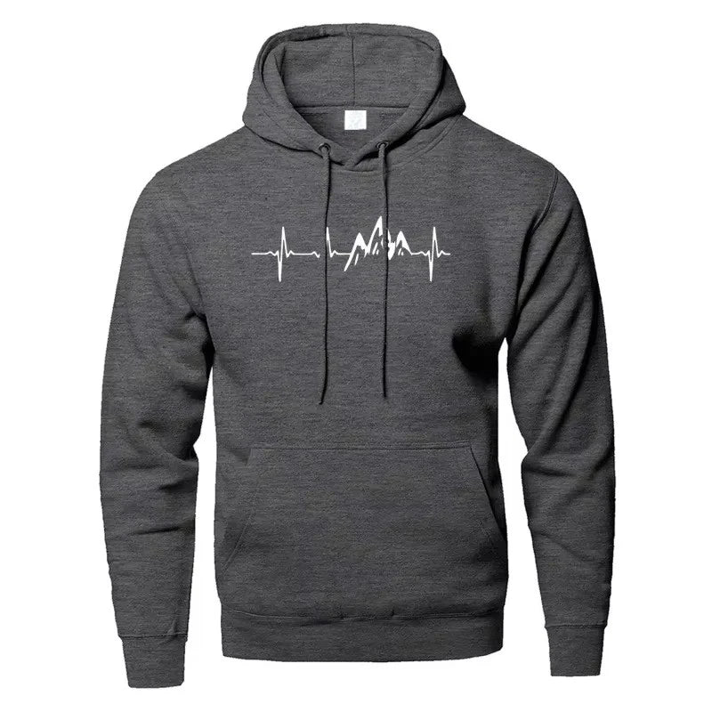 HoodLuxe™ Mountain Heartbeat Hoodie – Stylish Teen Sweatshirt for Autumn Adventures