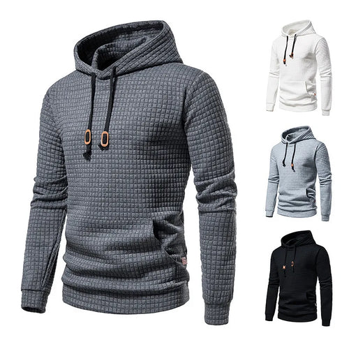 HoodLuxe™ Checkered Sports Hoodie – Men’s Casual Outdoor Fit for Autumn/Winter