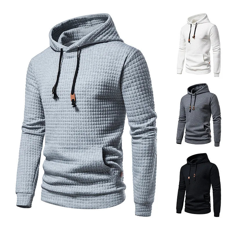 HoodLuxe™ Checkered Sports Hoodie – Men’s Casual Outdoor Fit for Autumn/Winter