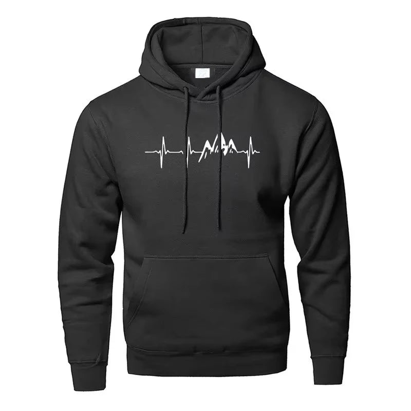 HoodLuxe™ Mountain Heartbeat Hoodie – Stylish Teen Sweatshirt for Autumn Adventures