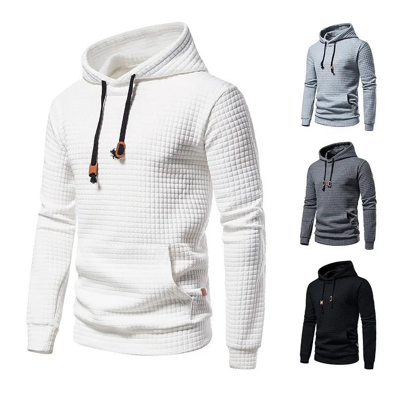 HoodLuxe™ Checkered Sports Hoodie – Men’s Casual Outdoor Fit for Autumn/Winter